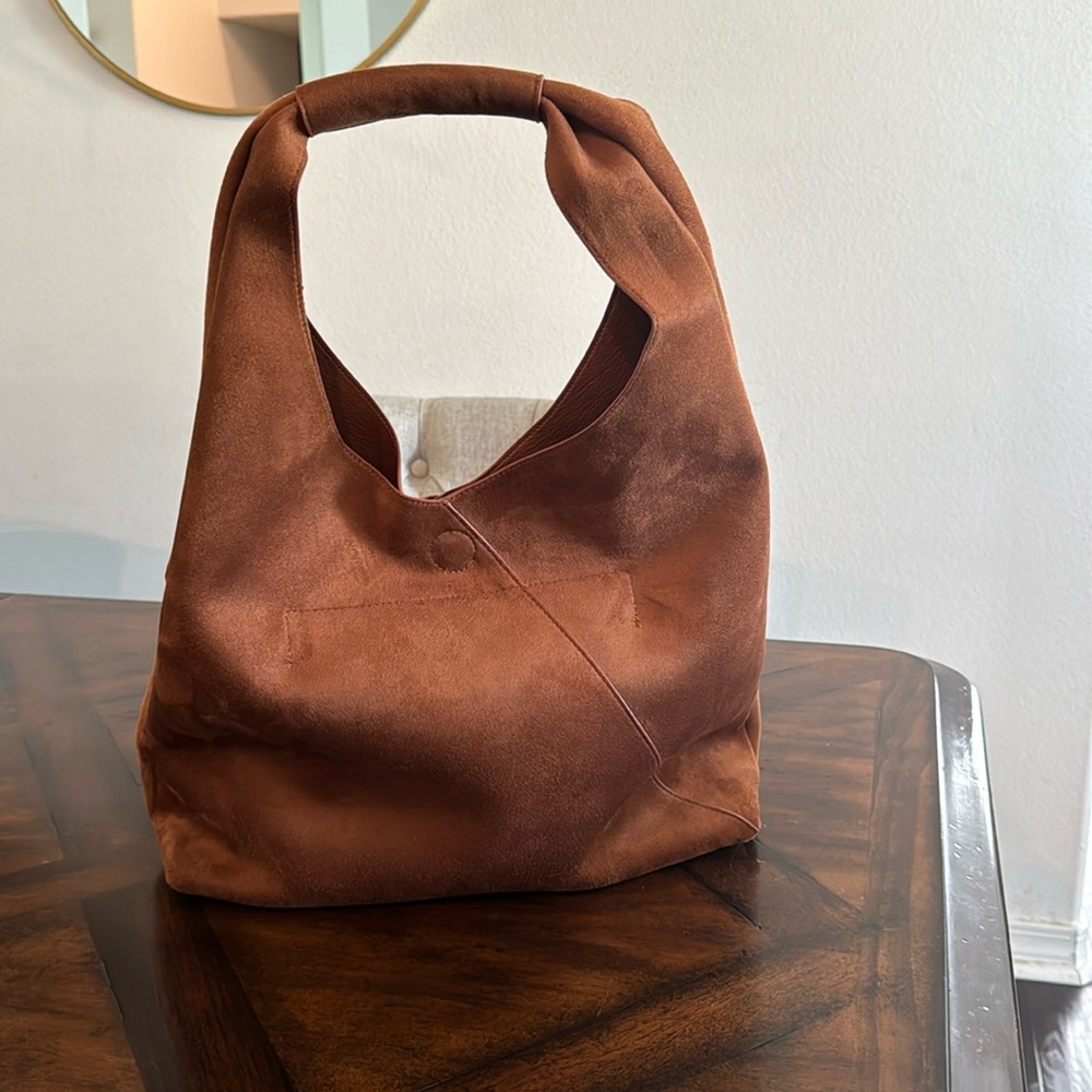 Suede shoulder bag